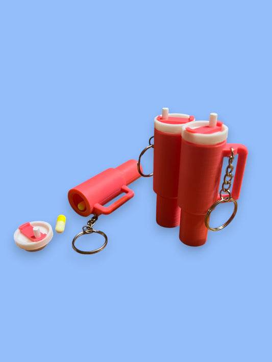 Tumbler Medicine Holder Keychain